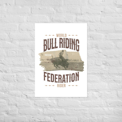 World Bull Riding Federation Rider Poster - The Bean Workshop - Chestnut Springs, Elsie Silver, Poster, reading gift, Reckless, Theo Silva