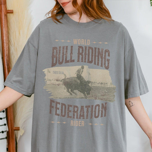 World Bull Riding Federation Rider Tee Shirt - The Bean Workshop - box tee, chestnut springs, elsie silver, reckless, theo silva