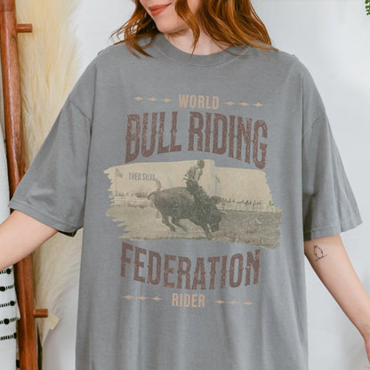 World Bull Riding Federation Rider Tee Shirt - The Bean Workshop - box tee, chestnut springs, elsie silver, reckless, theo silva