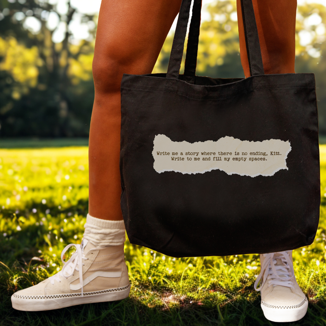 Write Me a Story Large Organic Cotton Twill Tote Bag