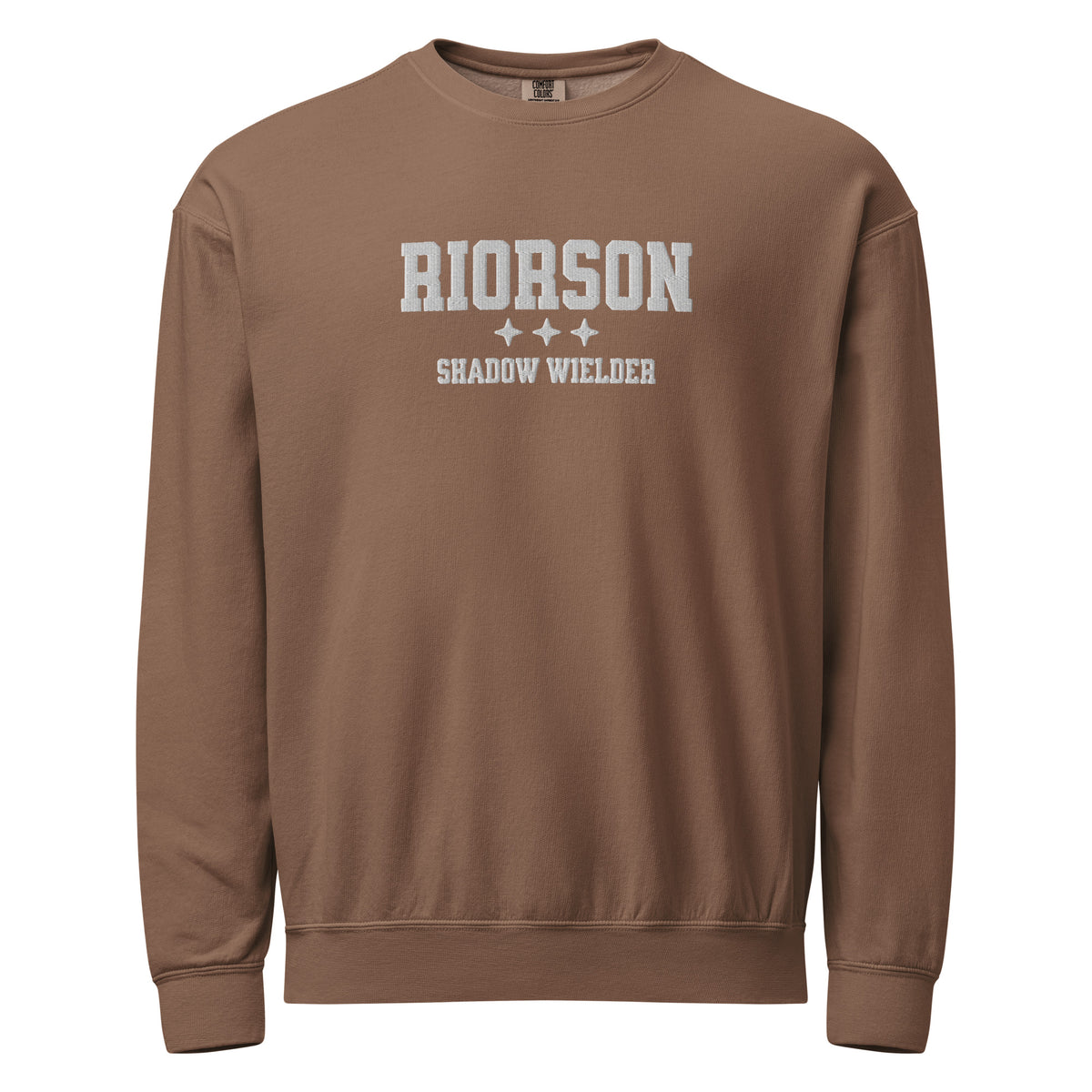 Xaden Riorson Embroidered Fleece Crewneck Sweatshirt - The Bean Workshop - Basgiath, Book Boyfriend, Booktok, Cozy Reader, Embroidered Bookish Sweatshirt, Fantasy Apparel, Fourth Wing Merch, Iron Flame, Premium, Riorson Shadow Wielder Fleece Sweatshirt, Romantasy, White Embroidery, Xaden Riorson Gift