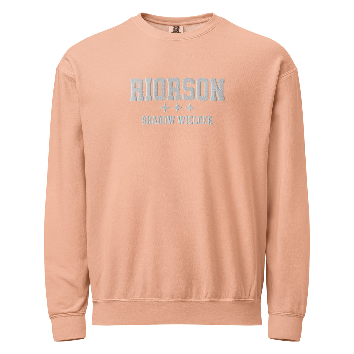 Xaden Riorson Embroidered Fleece Crewneck Sweatshirt - The Bean Workshop - Basgiath, Book Boyfriend, Booktok, Cozy Reader, Embroidered Bookish Sweatshirt, Fantasy Apparel, Fourth Wing Merch, Iron Flame, Premium, Riorson Shadow Wielder Fleece Sweatshirt, Romantasy, White Embroidery, Xaden Riorson Gift