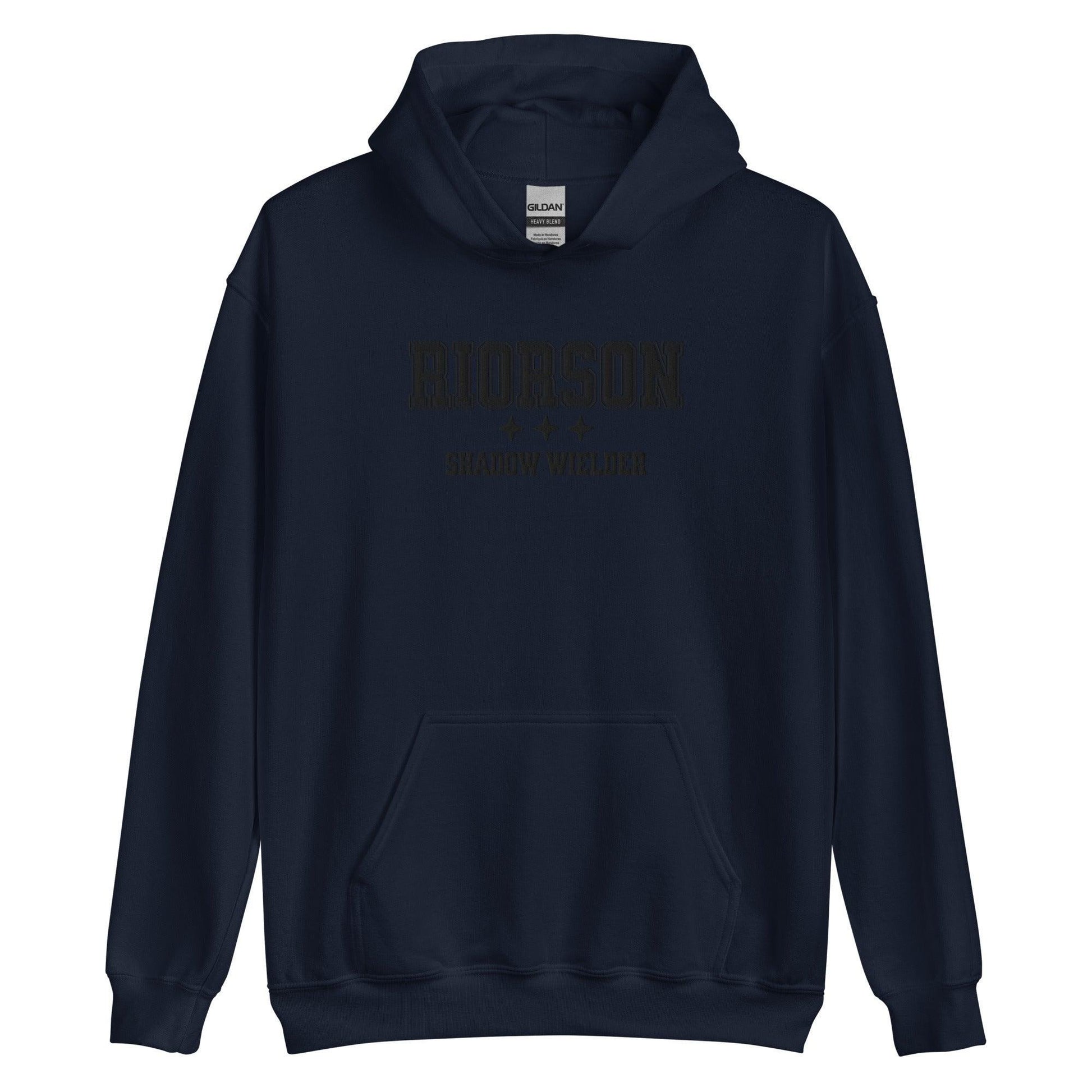 Xaden Riorson Shadow Wielder Embroidered Hoodie - The Bean Workshop - embroidered, fourth wing, hoodie, rebecca yarros, xaden riorson