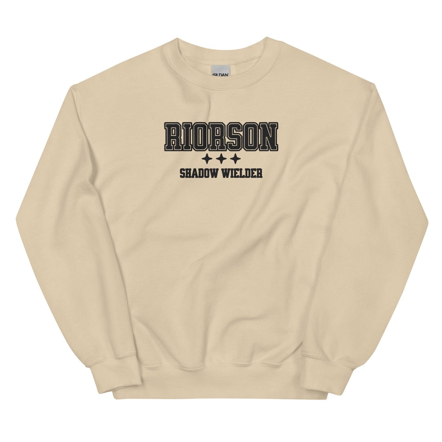 Xaden Riorson Shadow Wielder Embroidered Sweatshirt - The Bean Workshop - embroidered, fourth wing, iron flame, onyx storm, rebecca yarros, sweatshirt