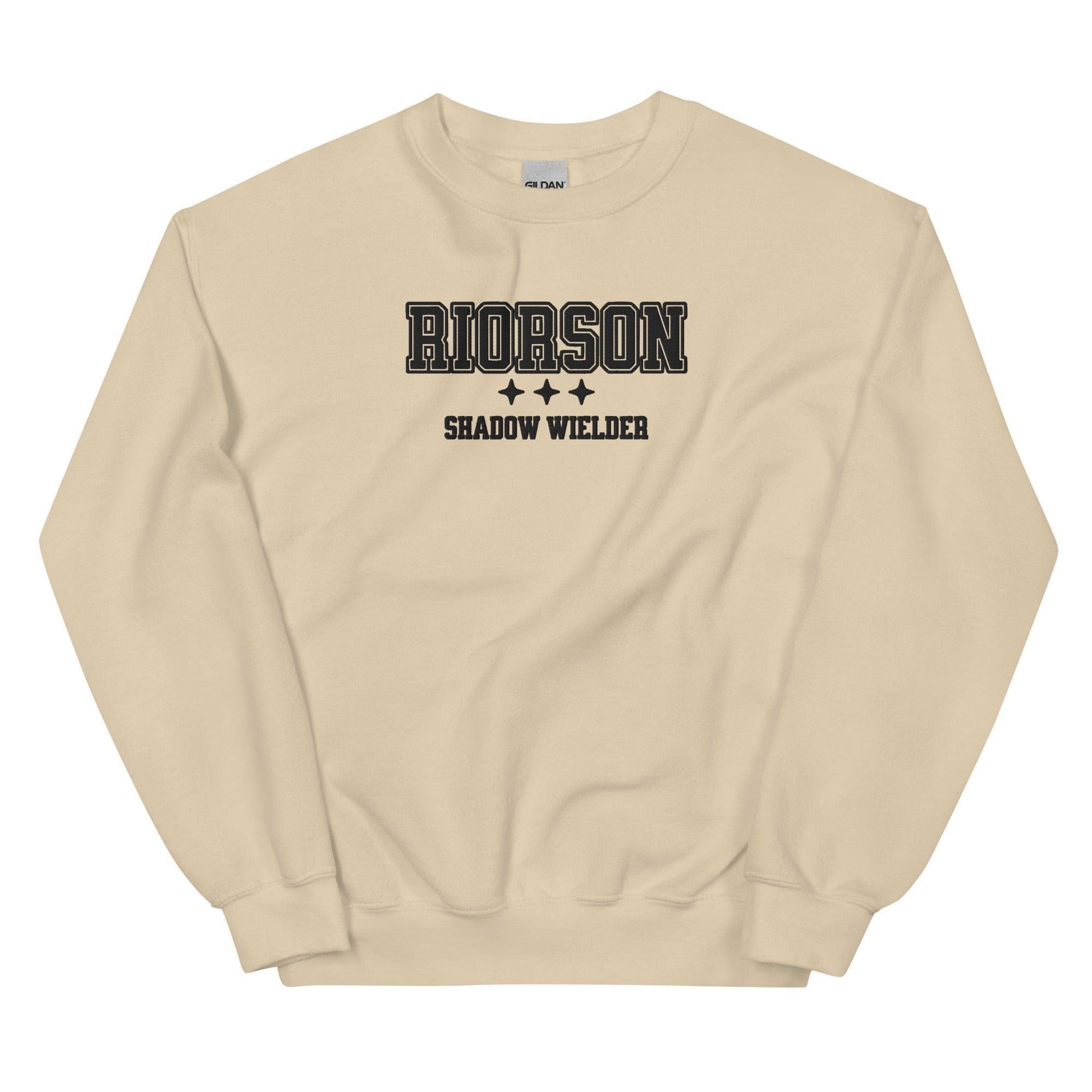 Xaden Riorson Shadow Wielder Embroidered Sweatshirt - The Bean Workshop - embroidered, fourth wing, iron flame, onyx storm, rebecca yarros, sweatshirt