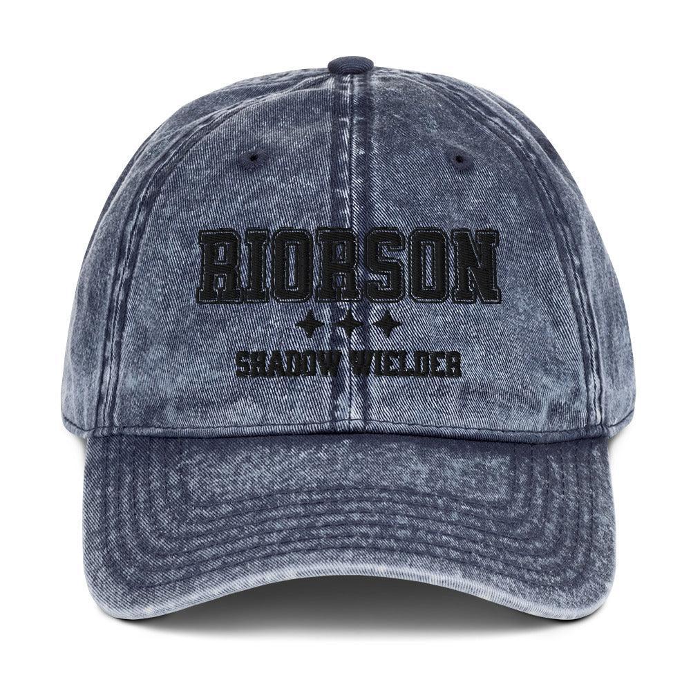 Xaden Riorson Shadow Wielder Embroidered Vintage Cotton Twill Cap - The Bean Workshop - cap, embroidered, fourth wing, hat, iron flame, onyx storm, rebecca yarros