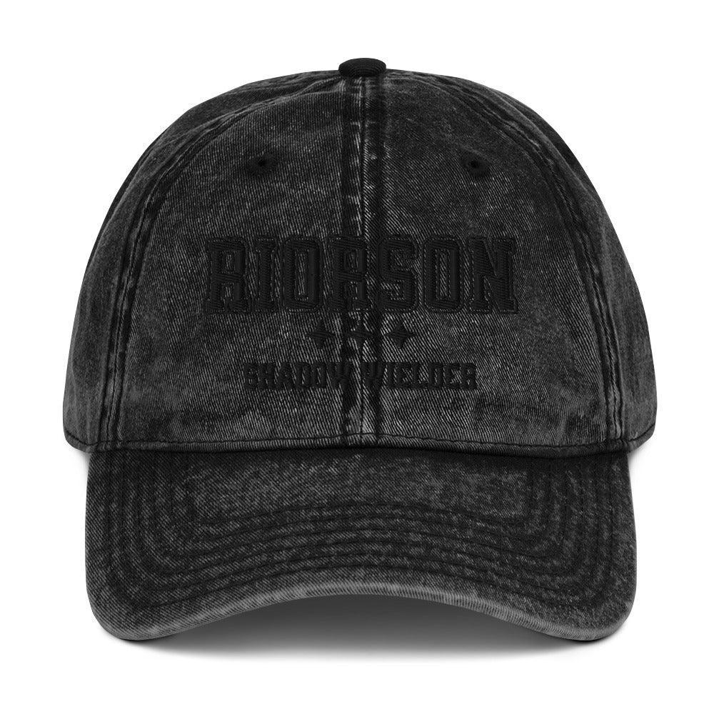 Xaden Riorson Shadow Wielder Embroidered Vintage Cotton Twill Cap - The Bean Workshop - cap, embroidered, fourth wing, hat, iron flame, onyx storm, rebecca yarros