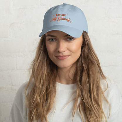 You Are My Gravity Violet and Xaden Embroidered Dad Hat - The Bean Workshop - embroidered, fourth wing, hat, rebecca yarros, violet sorrengail, xaden riorson