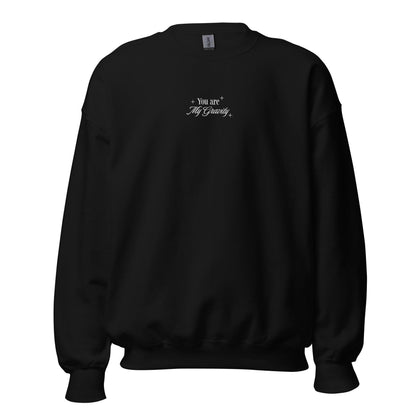 You Are My Gravity Violet and Xaden Embroidered Sweatshirt - The Bean Workshop - embroidered, fourth wing, rebecca yarros, sweatshirt, violet sorrengail, xaden riorson