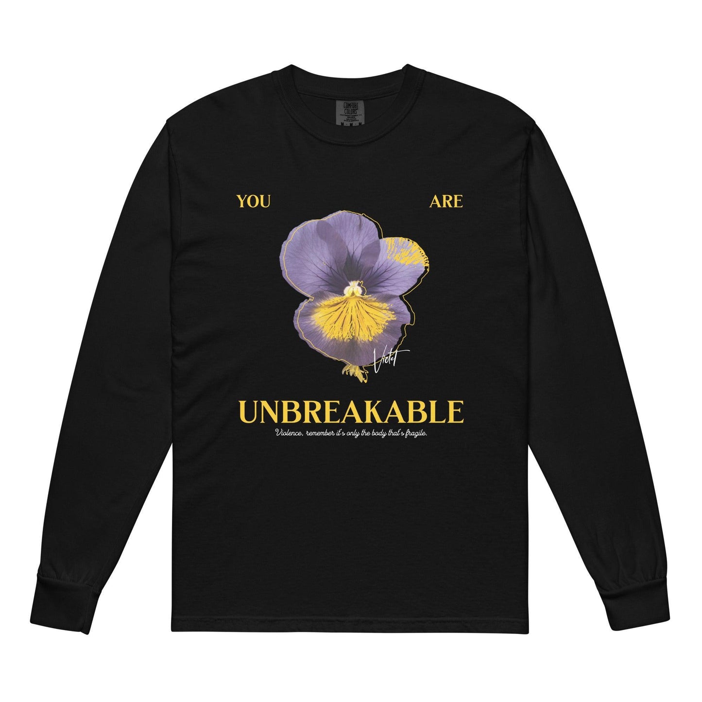You Are Unbreakable Xaden and Violet Heavyweight Long Sleeve Shirt - The Bean Workshop - fourth wing, heavyweight long sleeve, rebecca yarros, violet sorrengail, xaden riorson