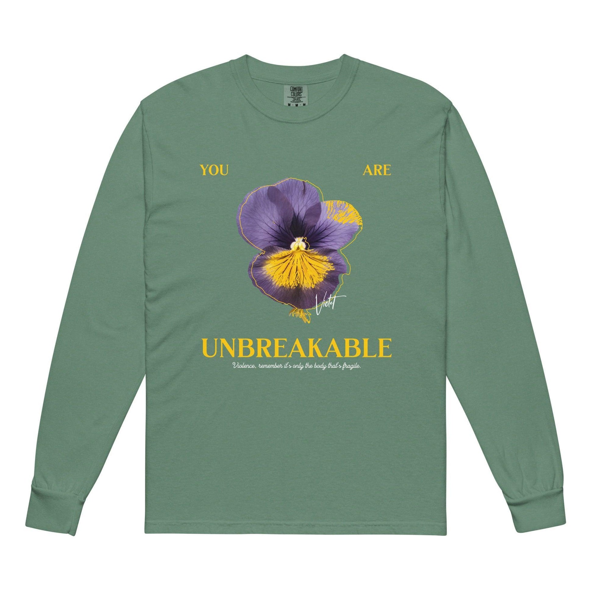 You Are Unbreakable Xaden and Violet Heavyweight Long Sleeve Shirt - The Bean Workshop - fourth wing, heavyweight long sleeve, rebecca yarros, violet sorrengail, xaden riorson