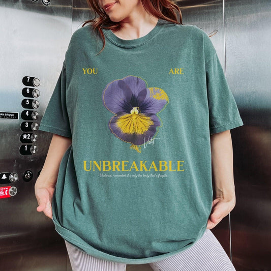 You Are Unbreakable Xaden and Violet Tee Shirt - The Bean Workshop - box tee, fourth wing, rebecca yarros, violet sorrengail, xaden riorson