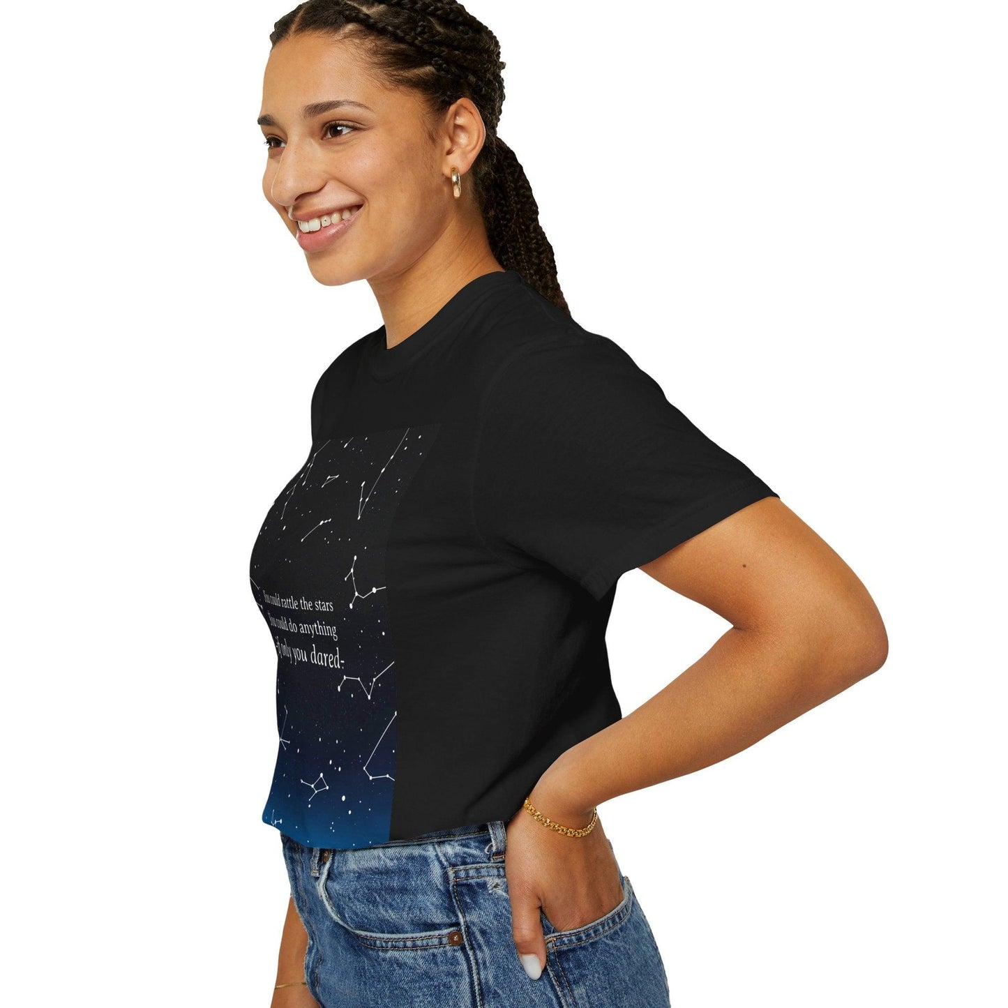 You Could Rattle The Stars Tee Shirt - The Bean Workshop - box tee, sarah j. maas, tog