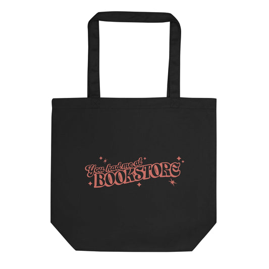 You Had Me At Bookstore Organic Cotton Twill Tote Bag - The Bean Workshop - Bookish Accesories, read everyday, tote, tote bag, valentine, Valentine's Day Picks, You had me at Bookstore