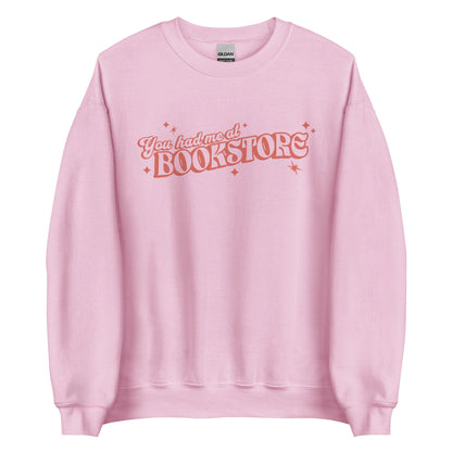 You Had Me At Bookstore Sweatshirt - The Bean Workshop - Bookish Apparel, read everyday, sweater, sweatshirt, valentine, Valentine's Day Picks, You had me at Bookstore